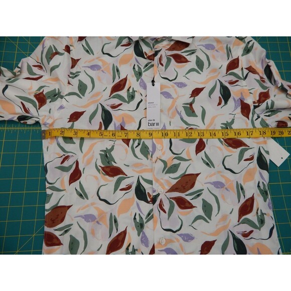 Bar 111 Men' SMALL Long Sleeve Shirt Untucked Fit Slim Fit Stretch Autumn Leaves - Picture 4 of 12